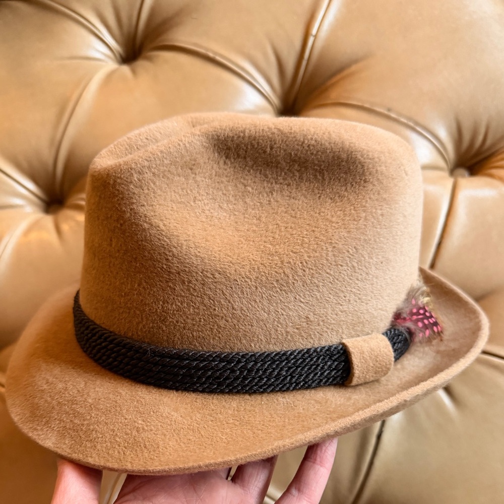 Classic Tan Fedora Hat; Churchill Ltd